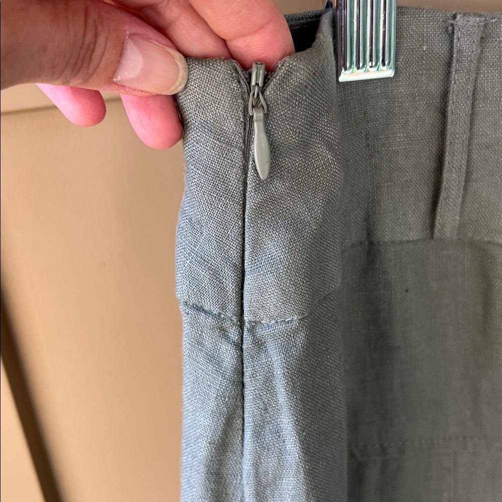 For Cynthia PL New w Tag 100% Linen Mid Skirt A Line Olive Green - Picture 6 of 10